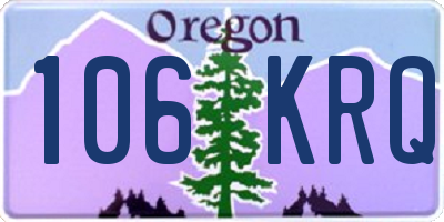OR license plate 106KRQ