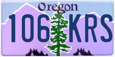 OR license plate 106KRS