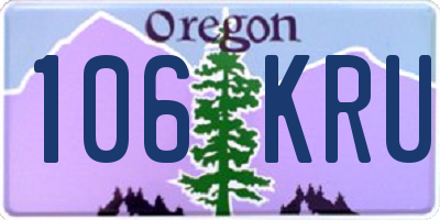 OR license plate 106KRU
