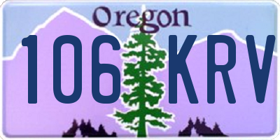 OR license plate 106KRV