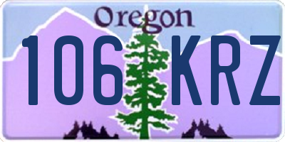 OR license plate 106KRZ