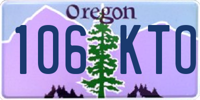 OR license plate 106KTO