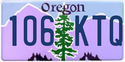 OR license plate 106KTQ