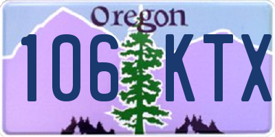OR license plate 106KTX