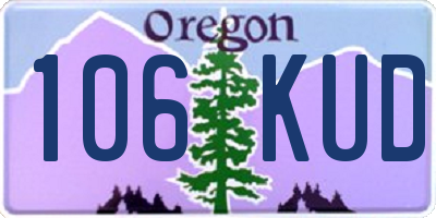 OR license plate 106KUD
