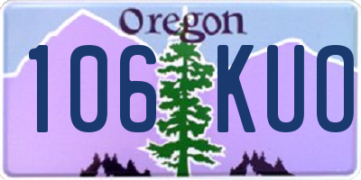 OR license plate 106KUO
