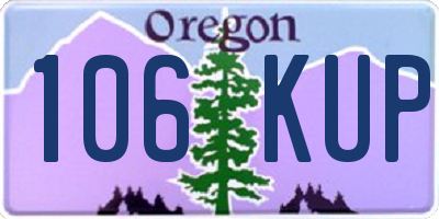 OR license plate 106KUP