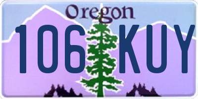 OR license plate 106KUY