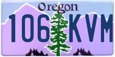 OR license plate 106KVM