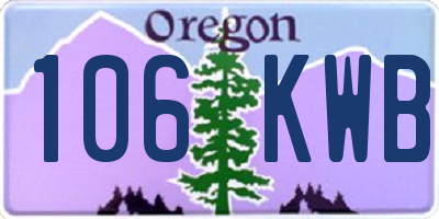 OR license plate 106KWB