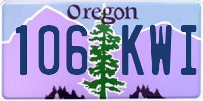 OR license plate 106KWI