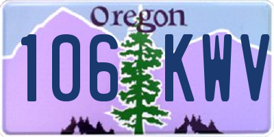 OR license plate 106KWV