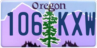OR license plate 106KXW