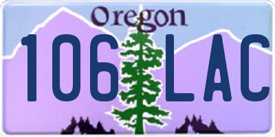 OR license plate 106LAC
