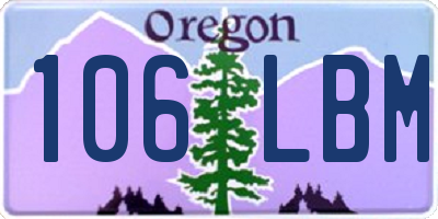 OR license plate 106LBM