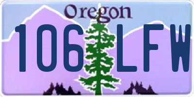 OR license plate 106LFW
