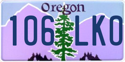 OR license plate 106LKO
