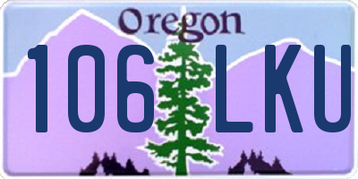 OR license plate 106LKU