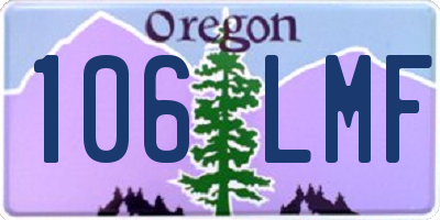 OR license plate 106LMF