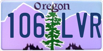 OR license plate 106LVR