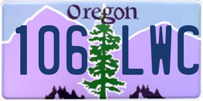 OR license plate 106LWC