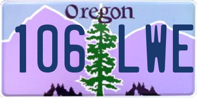 OR license plate 106LWE