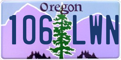 OR license plate 106LWN