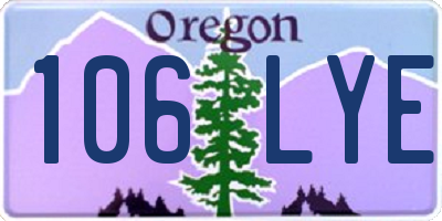 OR license plate 106LYE