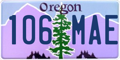 OR license plate 106MAE