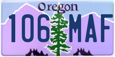 OR license plate 106MAF