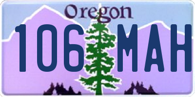 OR license plate 106MAH