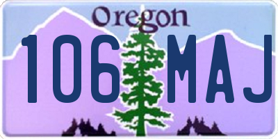 OR license plate 106MAJ