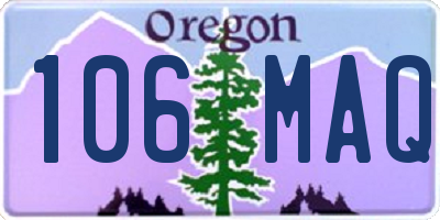 OR license plate 106MAQ