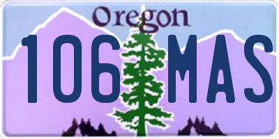 OR license plate 106MAS