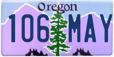 OR license plate 106MAY