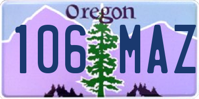 OR license plate 106MAZ