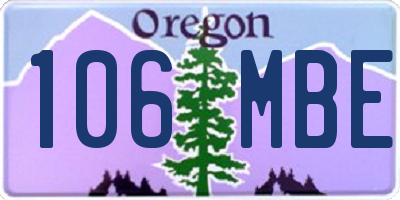 OR license plate 106MBE