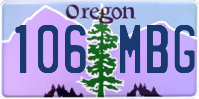 OR license plate 106MBG
