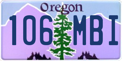 OR license plate 106MBI