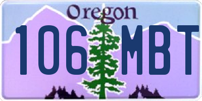 OR license plate 106MBT