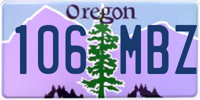 OR license plate 106MBZ