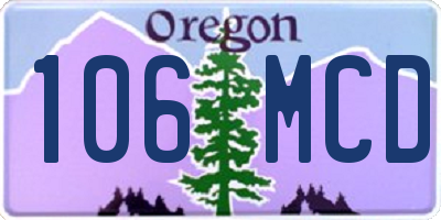 OR license plate 106MCD