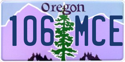 OR license plate 106MCE
