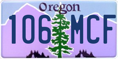 OR license plate 106MCF