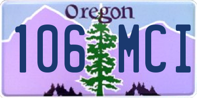 OR license plate 106MCI
