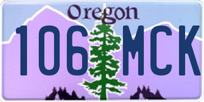 OR license plate 106MCK