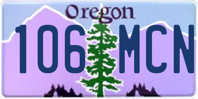 OR license plate 106MCN