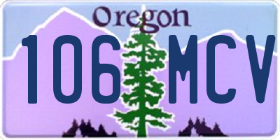 OR license plate 106MCV