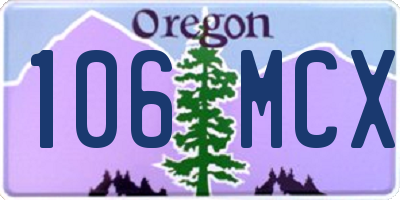 OR license plate 106MCX