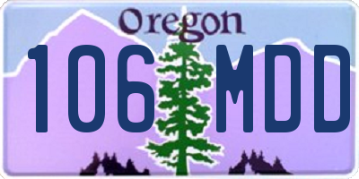 OR license plate 106MDD